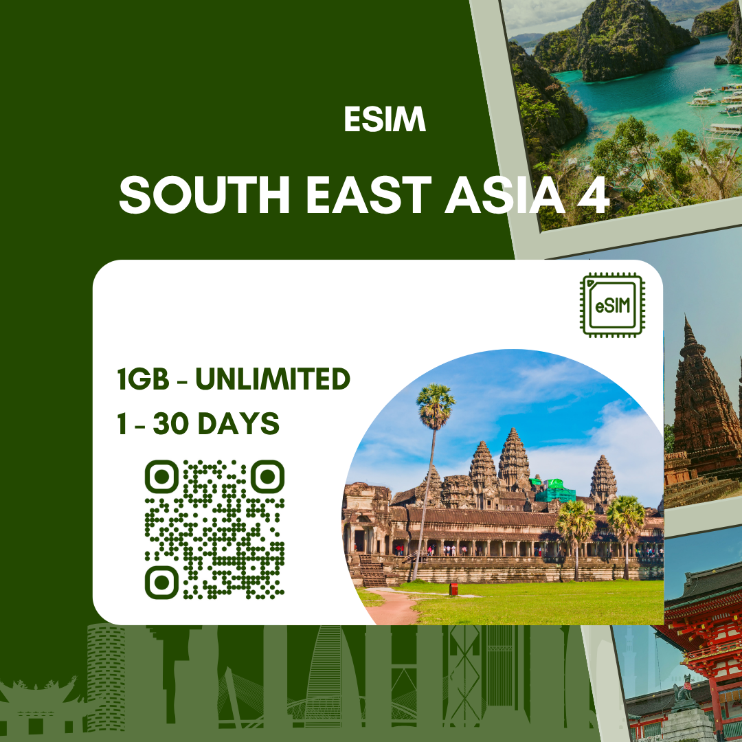 eSIM Đông Nam Á 4 nước - Tiktok chỉ có data