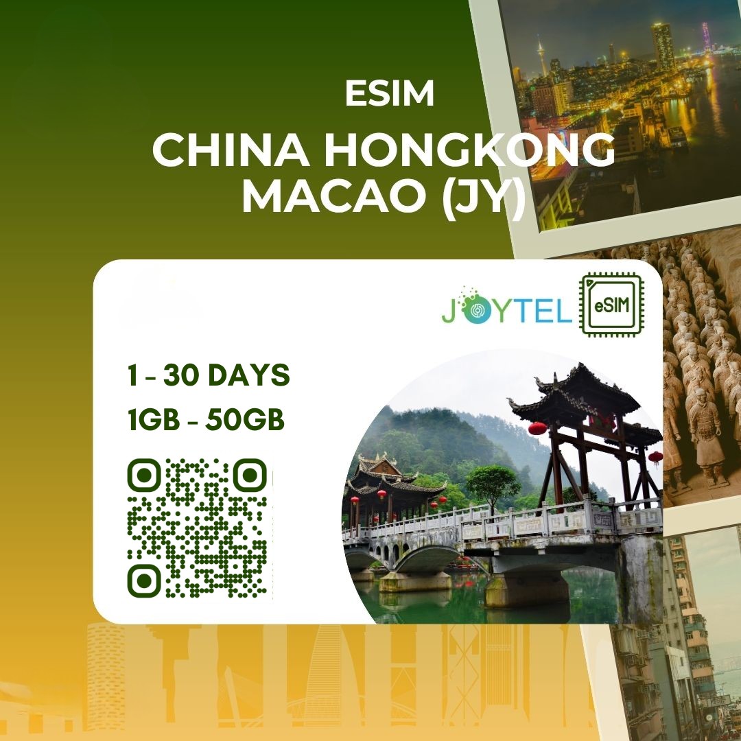 eSIM Trung Quốc Hongkong Macao JY chỉ có data