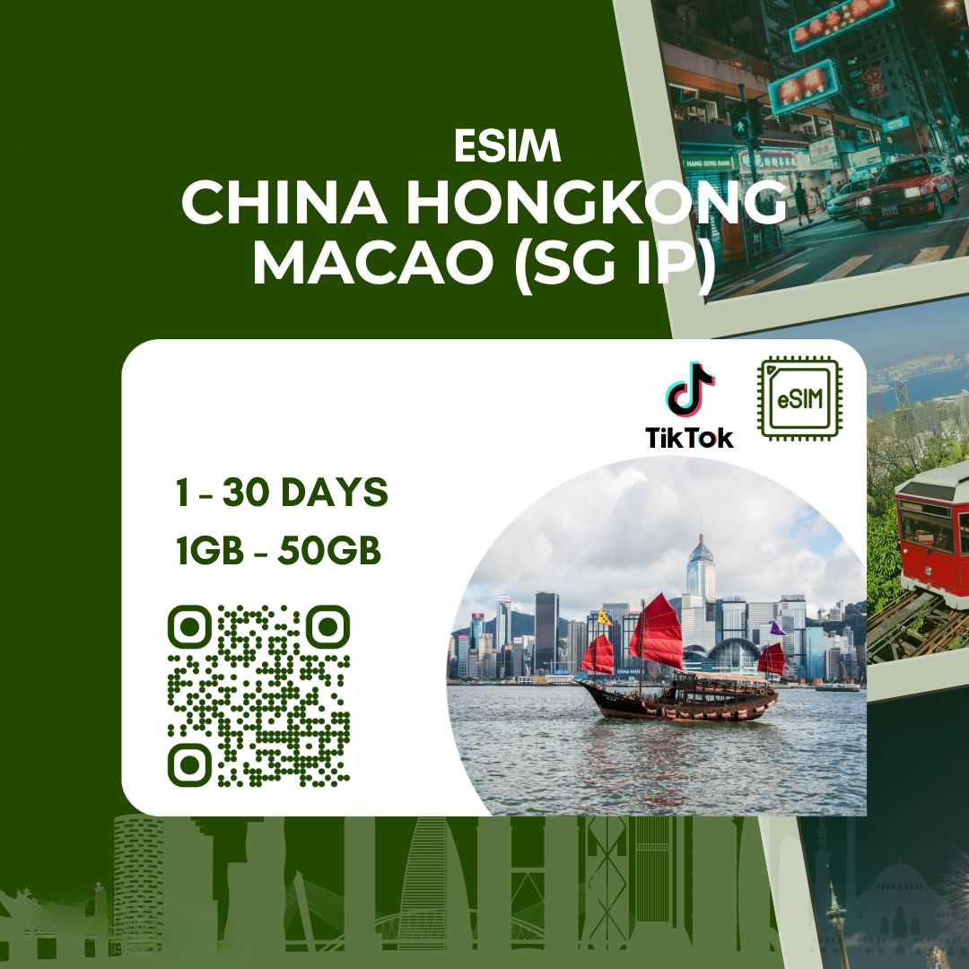 eSIM Trung Quốc Hongkong Macao (Singapore IP)