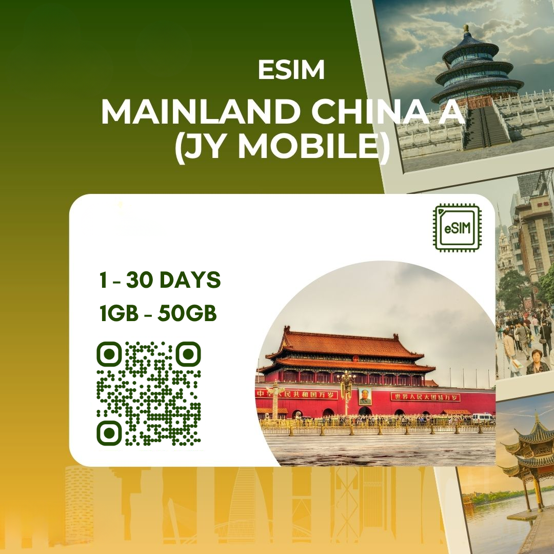 eSIM Trung Quốc A JY - China Mobile - chỉ có data