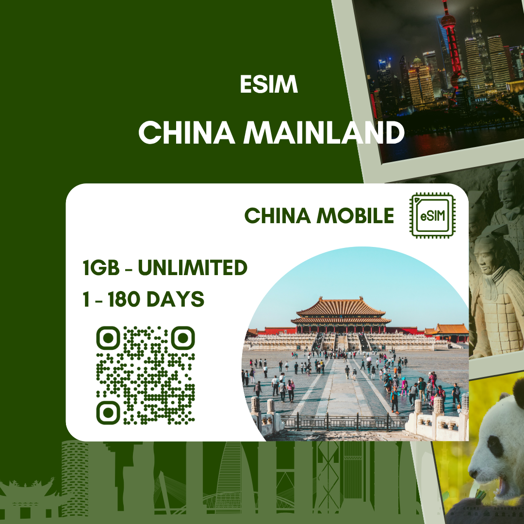eSIM Trung Quốc Mainland - ChinaMobile tốc độ cao 4G, chỉ có data
