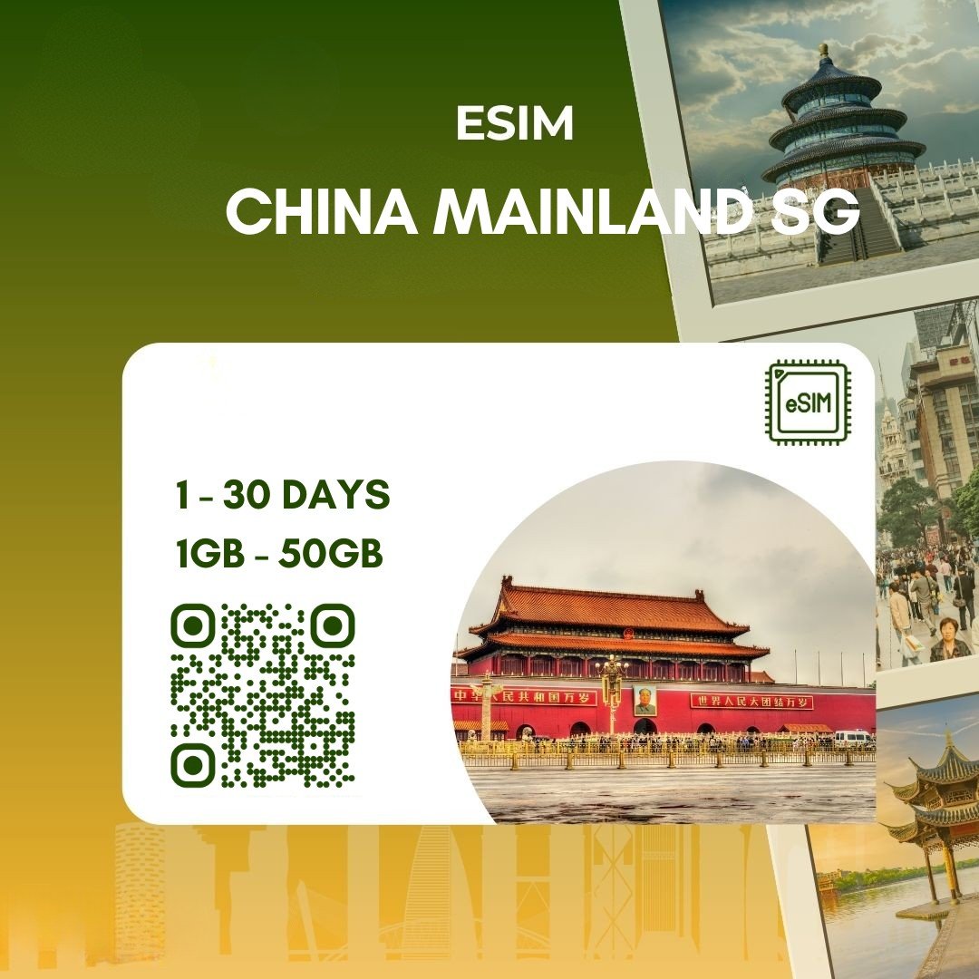 eSIM Trung Quốc Mainland SG JY - chỉ có data