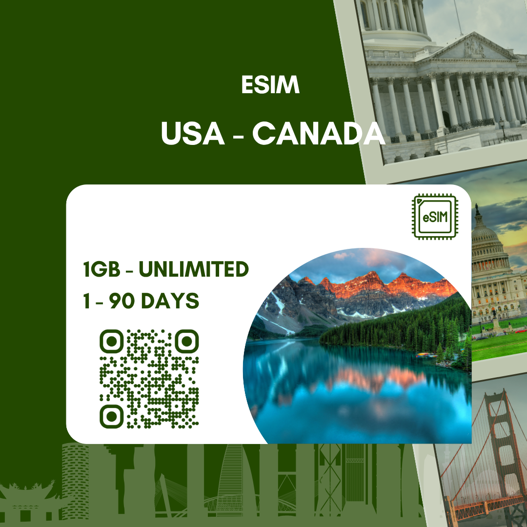 eSIM Mỹ - Canada tốc độ cao 4G, chỉ có data