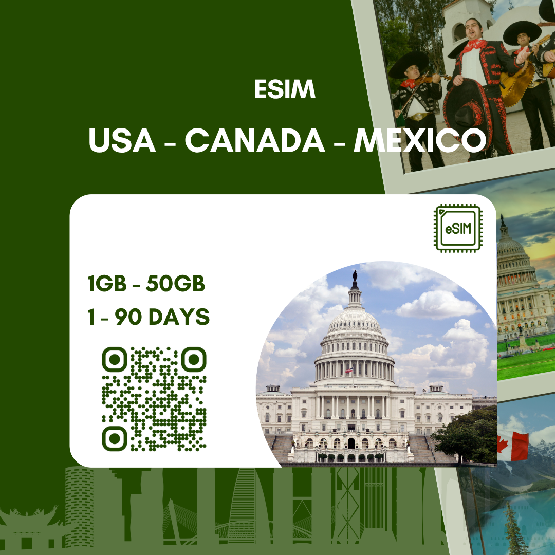 eSIM Mỹ Canada Mexico