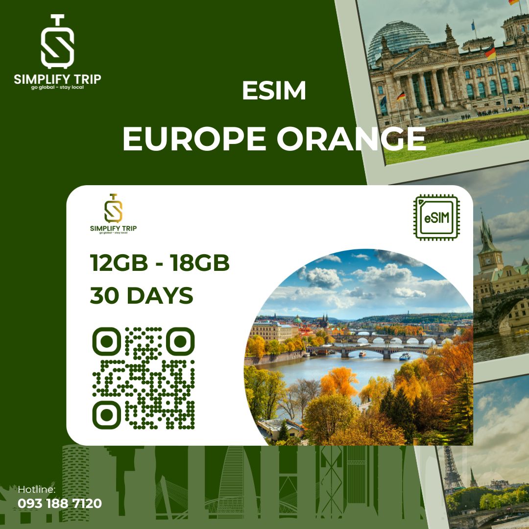eSIM Châu Âu có nghe gọi - Orange