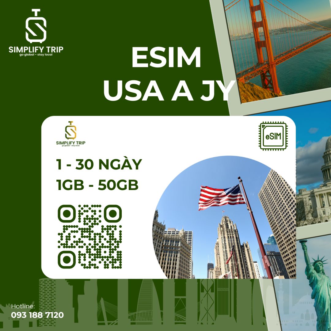 eSIM Mỹ A JY - chỉ có data