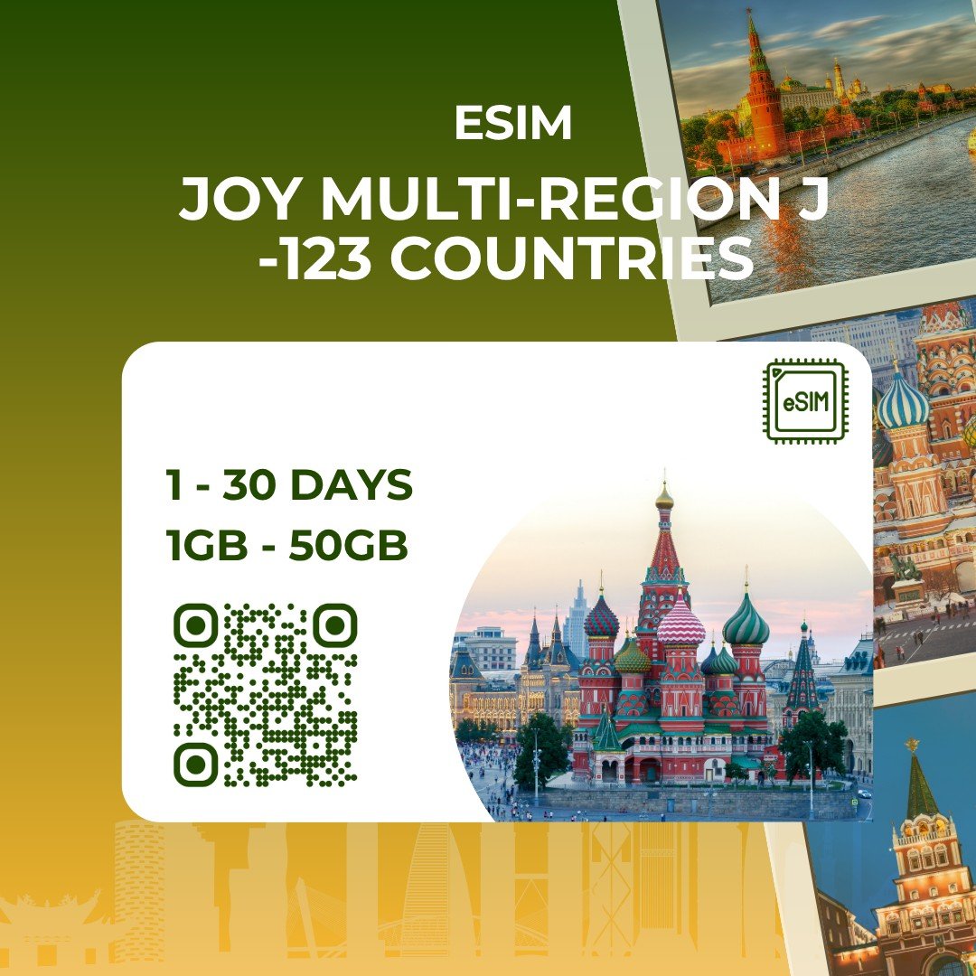 eSIM Multi-Region J - 123 nước JY - chỉ có data